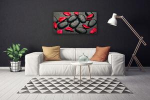 Tablou pe panza canvas Petale Stones Art Red Gray