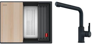 Set chiuvetă din granit Franke Kanon 125.0749.661, baterie bucătărie Franke Urban 115.0627.523