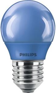 Bec albastru LED Philips E27 3,1W, glob G45, durată viață 10.000 h