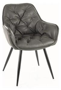 Scaun CHERRY, gri/negru, piele ecologica/metal, 45x44x83 cm