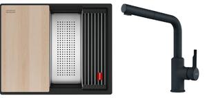 Set chiuvetă din granit Franke Kanon 125.0749.662, baterie bucătărie Franke Urban 115.0627.523