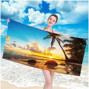 Prosop de plajă cu model romantic de apus, 100 x 180 cm