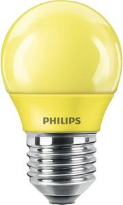 Bec galben LED Philips E27 3,1W, glob G45, durată viață 10.000 h