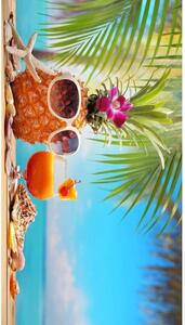 Prosop de plajă cu model de ananas de băut, 100 x 180 cm