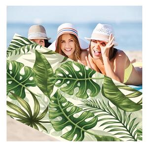 Prosop de plajă cu motiv frunze de plante 100 x 180 cm