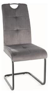 Scaun AXO, gri/negru, stofa catifelata/metal, 43x47x101 cm