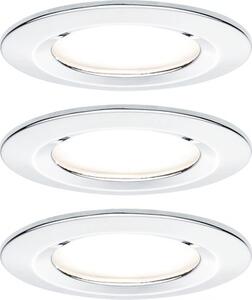 Spoturi LED încastrate Nova GU10 6,5W IP44, Ø78 mm, becuri LED incluse, crom, pachet 3 bucăți