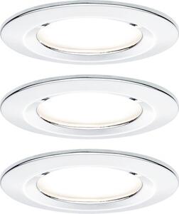 Spoturi LED încastrate Nova GU10 6,5W IP44, Ø78 mm, becuri LED cu 3 trepte de intensitate incluse, crom, pachet 3 bucăți
