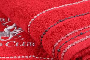 Set 2 prosoape de baie, Beverly Hills Polo Club, 403 Red, 70 x 140 cm, 100% bumbac