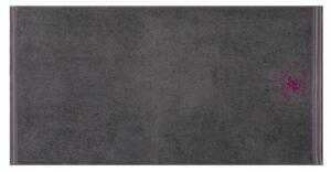 Set 2 prosoape de baie, Beverly Hills Polo Club, 405 Dark Grey White, 70 x 140 cm, 100% bumbac