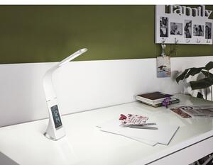 Lampă de birou cu LED integrat Cognoli 3,2W 300 lumeni, albă, incl. display cu ceas/calendar/temperatură interioară