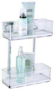 Raft baie cu 2 niveluri QUADRO, Transparent, 32,5x25,5x14 cm, WENKO