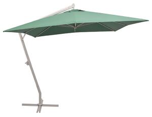 Umbrelă suspendată, stâlp de aluminiu, 300x300 cm, verde