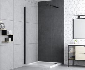 Perete duș tip walk-in basano Modena 80x195 cm sticlă transparentă profil negru