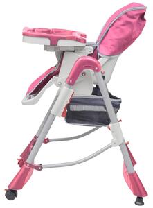 Scaun înalt pentru copii Deluxe, roz, înălțime reglabilă