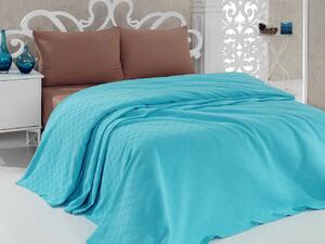 Cuvertura de pat dubla, Bella Carine by Esil Home, 2 - Turquoise, 200x240 cm, 100% bumbac, turcoaz