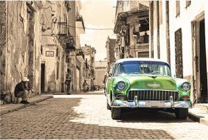 Tablou canvas Cuban Car - Green 60x90 cm