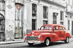 Tablou canvas Cuban Car - Red 60x90 cm