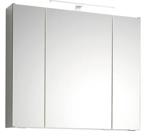 Dulap baie cu oglindă pelipal Capri, 3 uși, 80x70 cm gri cuarț mat