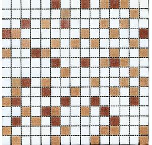 Mozaic sticlă HBR003 mix alb maro 30,5x32,5 cm 10 buc/pac