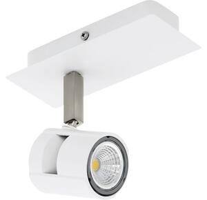 Spot aplicat Vergiano GU10 1x5W, bec LED inclus, alb/nichel satinat