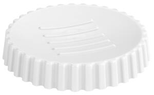 Savoniera rotunda Minas, plastic, alb, Ø 11 cm