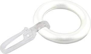 Inel plastic 31 mm cu cârlig pentru falduri, alb, set 10 buc