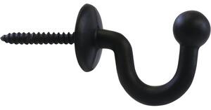 Cârlig pentru perdea, model bilă, 30 mm, negru, set 2 buc