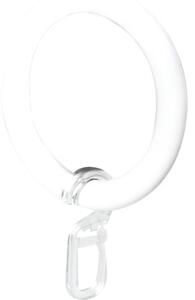 Inel plastic Ø 28 mm cu cârlig pentru falduri, alb, set 10 buc