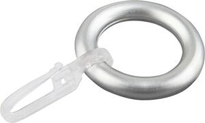 Inel plastic 31 mm cu cârlig pentru falduri, argintiu, set 10 buc
