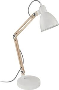 Lampă de birou Torona E14 max. 1x28W, alb/lemn natur