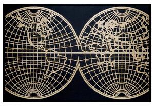 Tablou WORLD, 60 x 90 cm, negru și auriu
