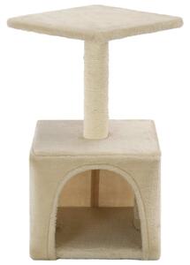 Ansamblu pentru pisici, stâlpi cu funie de sisal, bej, 55 cm
