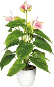 Plantă artificială Anthurium, H 40 cm, trandafiriu