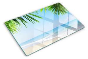 Tocător de bucătărie Plajă tropicală cu palmieri