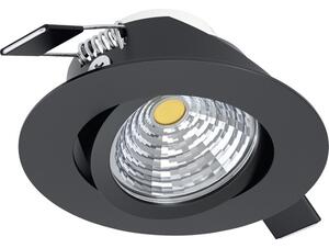 Spot LED încastrat Saliceto 6W 380 lumeni, 2700K variabil, Ø88 mm, rotativ negru