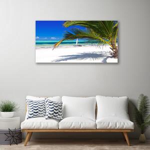 Tablou pe panza canvas Palm Beach Peisaj Alb Brun Verde