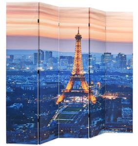 Paravan de cameră pliabil, 200 x 170 cm, Parisul noaptea
