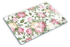 Tocător sticlă Model floral de trandafir