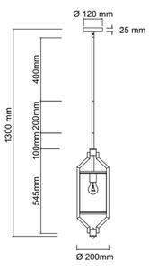 Open Design OR85860 - lustră pe tijă ZUNDO 1xE27/15W/230V alamă/alb