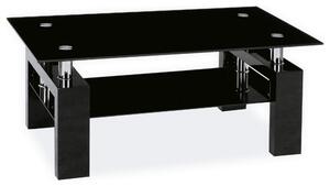 Masuta LISA 2, negru, sticla securizata/MDF, 110x60x55 cm