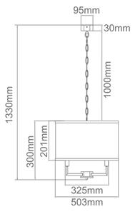Open Design OR80216 - Candelabru suspendat pe lanț CASA 6xE14/15W/230V crem/crom lucios