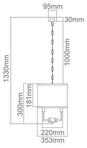Open Design OR80223 - Lustră pe lanț CASA 3xE14/12W/230V crem/alamă