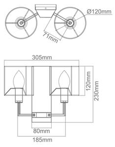 Open Design OR81503 - Aplica de perete CASA 2xE14/12W/230V alamă/crem