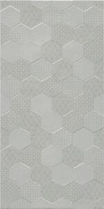 Faianță baie / bucătărie glazurată Grafen Hexagon Grey 30x60 cm