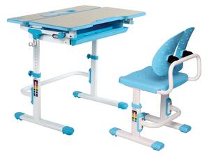 Set birou si scaun copii ergonomic reglabil în înălțime ErgoK IVY Albastru