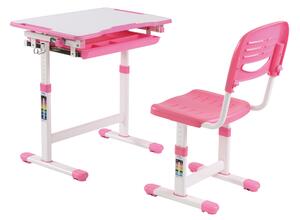 Set birou si scaun copii ergonomic reglabil in inaltime ErgoK SOL Roz-Protecție Pardosea CADOU!