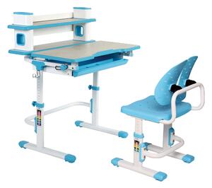 Set birou și scaun copii ergonomic, reglabil în înălțime ErgoK TOSCA Albastru
