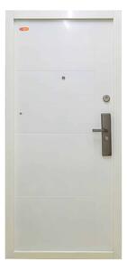 Ușă de intrare din oțel securizat HiSec de culoare albă cu design modern