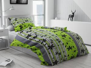 Lenjerie de pat creponata Liana verde Dimensiune lenjerie de pat: 70 x 90 cm | 140 x 200 cm